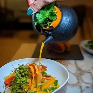 Sea bass with Yellow curry