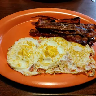 Adkins special - 3 eggs, 6 slices of bacon!
