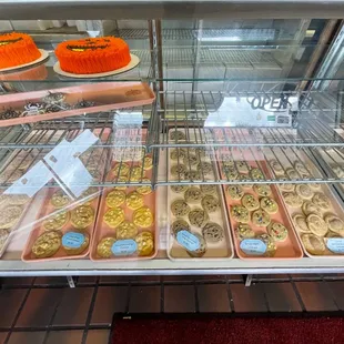 a variety of pastries on display