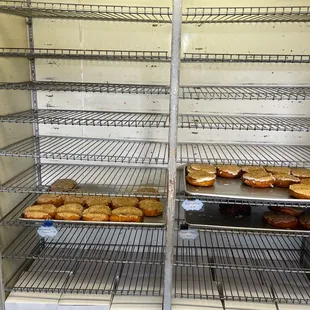 shelves of pastries and pastries