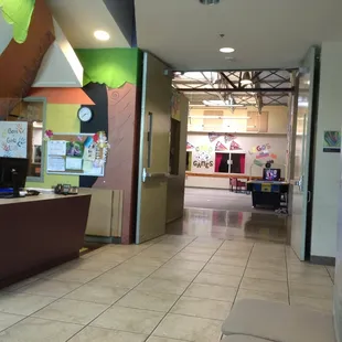 The reception area of the boys and girls club lemon hill. There is someone at the front desk from 2pm-7pm during thepeak season.