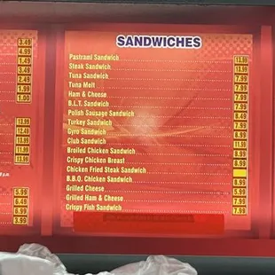 bfast sides &amp; sandwhiches