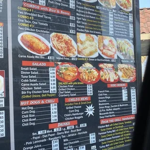Drive thru menu