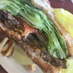 Tasty burgers here folks super fresh simple ingredients