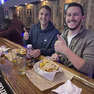 Andrew and Tim enjoying their wonderful food.