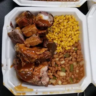 1/2 slab ribs &amp; chicken/rib tips combo