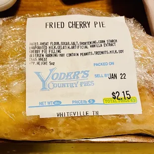 This Fried Cherry Pie was so freaking good! I should have ordered 2