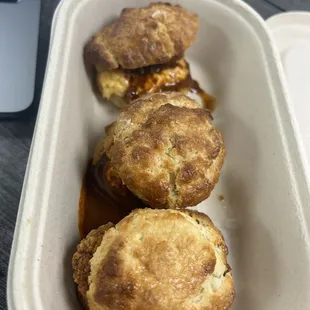 Nashville hot chicken biscuits.