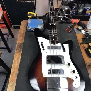 Early 60s Galanti bass. Completed restoration.