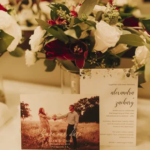 Custom save the date + wedding invitation