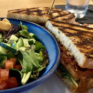 Chipotle BLT on Soursough with Side Salad