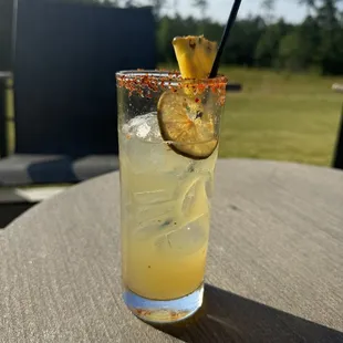 Pineapple habanero bourbon sour cream