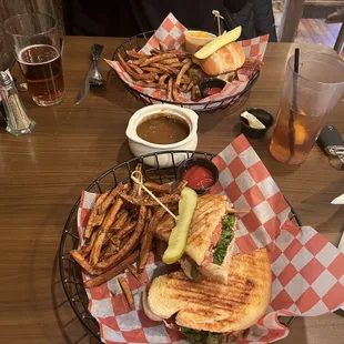 Our dirty bird and smoked turkey sandwiches