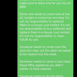 The work they promised to do but never did other than finally fixing the ac.