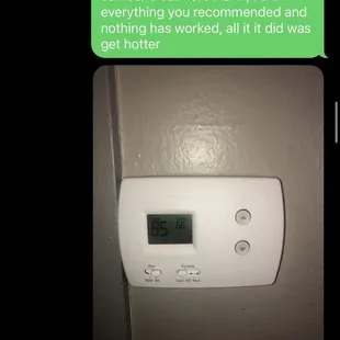 Extremely hot in the house with Oklahoma humidity and there's no emergency line to call, just a text line.