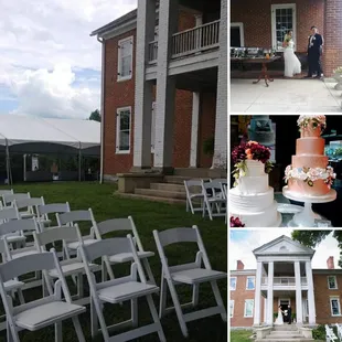 a collage of wedding photos