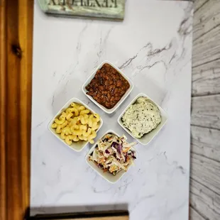 a variety of food dishes on a table