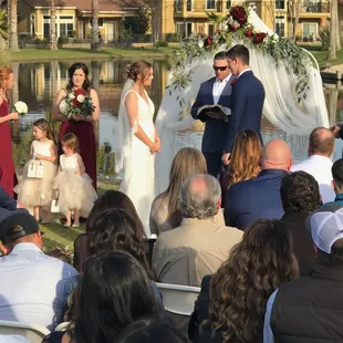 Wedding Ceremony by the lake at Pheasant Run Golf Club