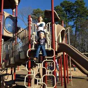 My girls enjoying the new playground.