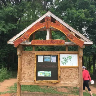 Disc golf course map at the start