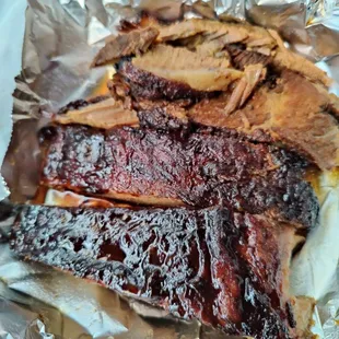 Ribs and brisket