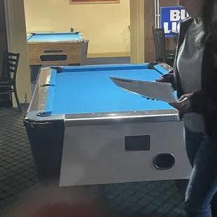 Very well maintained &amp; plentiful pool tables.
