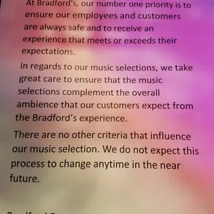 Official music policy