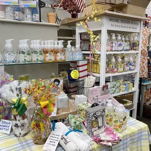 a variety of goods on display