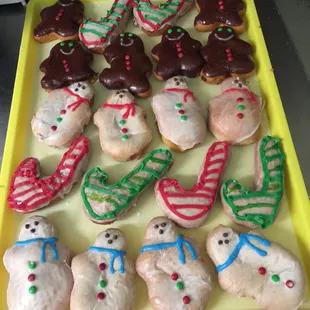 We have holiday donuts as well!!