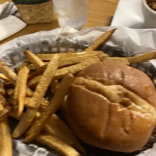 Fries were delicious burger was ok!