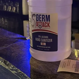 a gallon of hand sanitizer