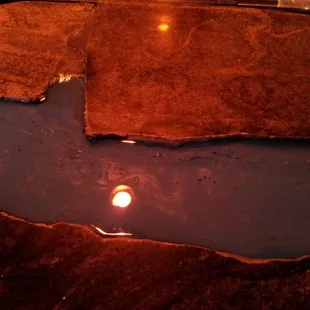 water actually runs through the bar!