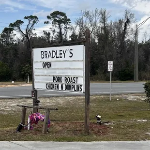 a sign for bradley's