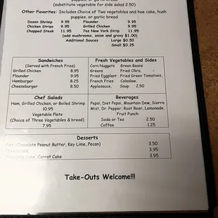 the menu