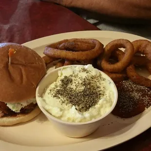 Black pepper added by the hubs. It doesn&apos;t come this way. This is the regular BBQ sandwich plate. Need more food? Order the jumbo.