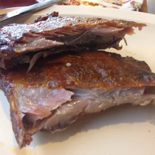Overcooked rib interior lacking much smoke.... And SALTY.