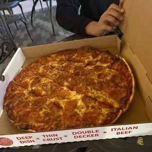 Thin crust pepperoni