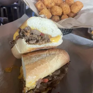 Cheesesteak &amp; tots