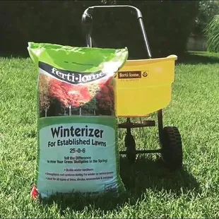 a wheelbarrow with a bag of winterize