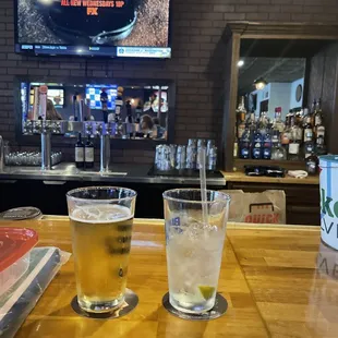 two drinks on the bar