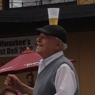 Every stage has an extra guy. Balance dancing beer guy. #bradyst