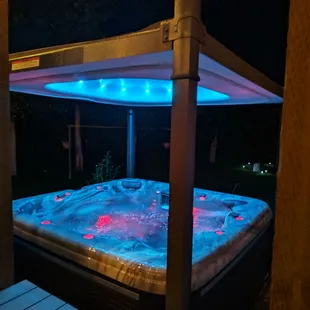 Our beautiful hot tub up and running!!