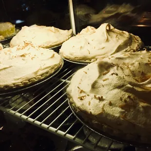 Tempting display of homemade pies with meringue toppings greet you at the counter... had to pass but it looked excellent!