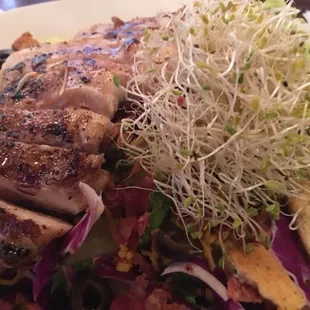 Large Brady&apos;s salad with grilled chicken breast.