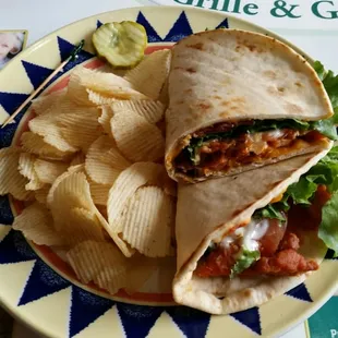 Buffalo chicken pita. Full of flavor, I loved it!