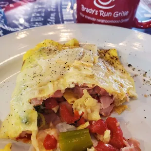 Roasted red pepper omlette