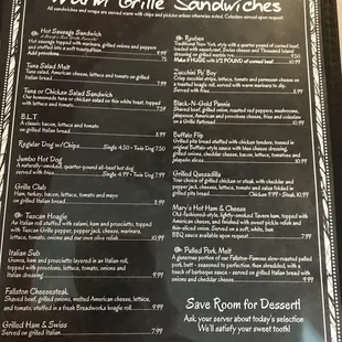 menu