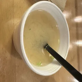 Miso soup came with my roll