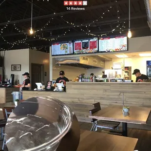 a view of the dining area