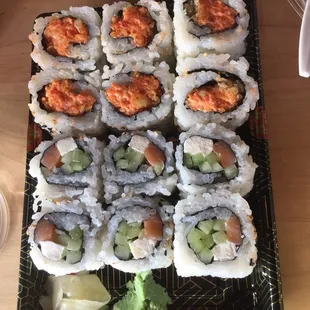 Spicy tuna and philly